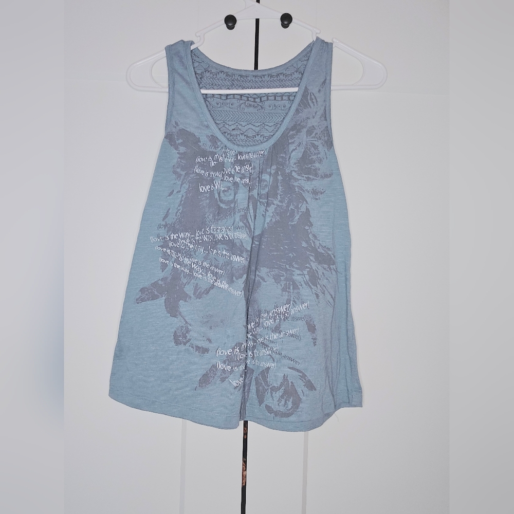 Teal graphic tank Mudd size MEDIUM